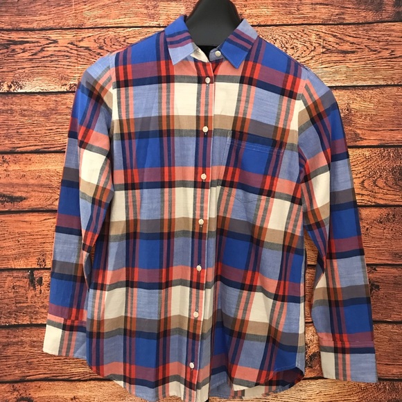 J. Crew Tops - J.Crew Plaid Button up size 4